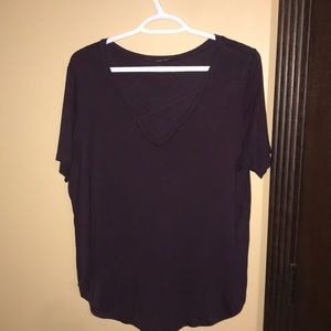 Dark Purple George Shirt with front cross